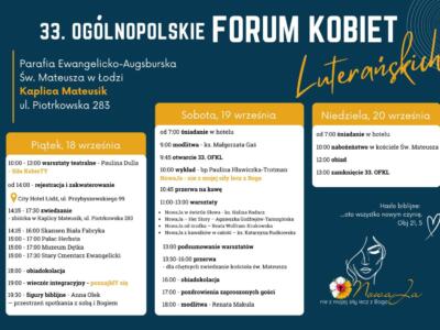 33.Ogólnopolsie Forum Kobiet Luterańskich